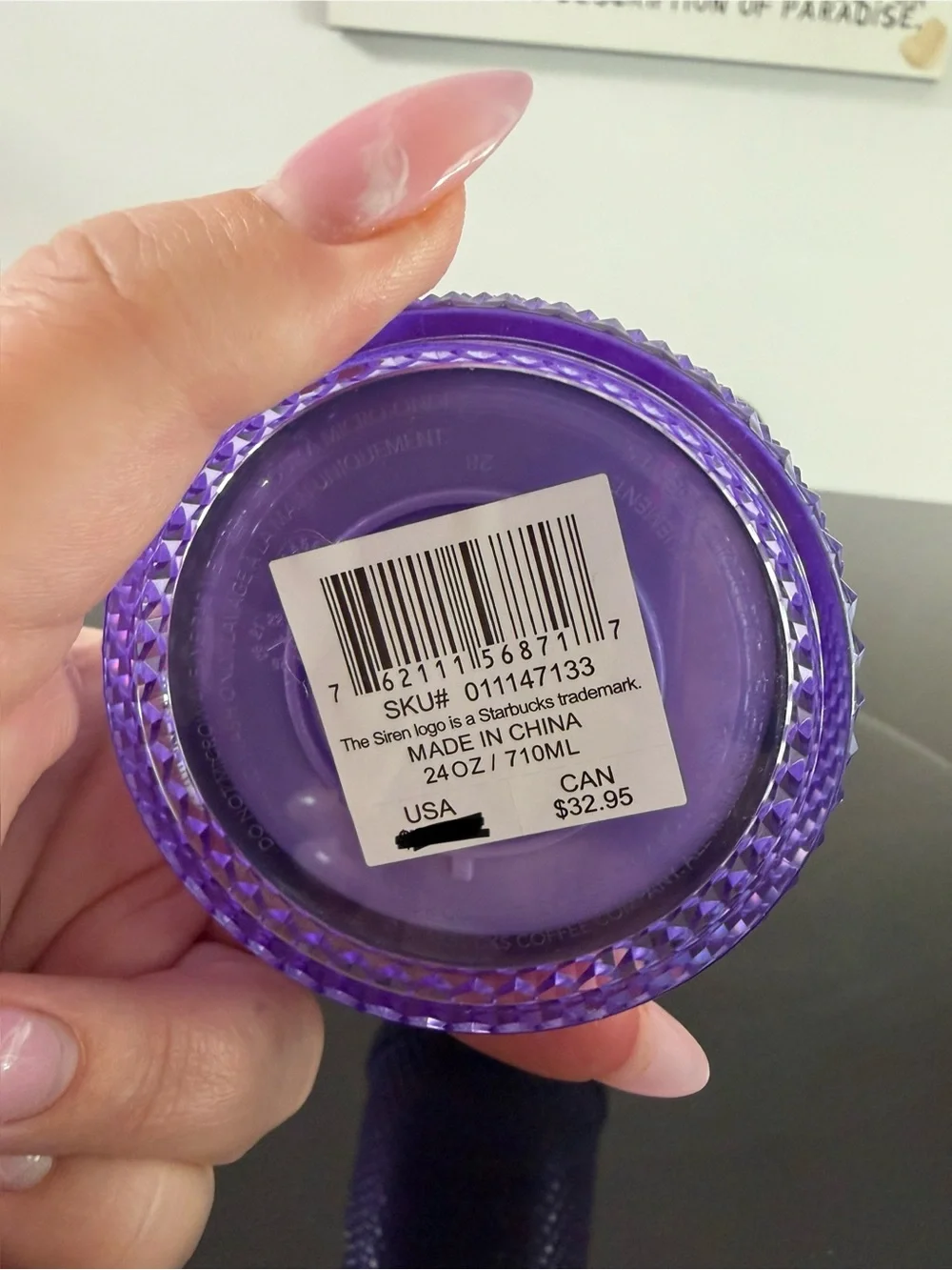 NWT Starbucks Venti Purple Ombré Studded Cold Cup